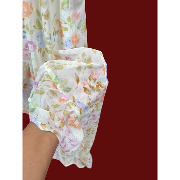 Rue 21 - Women's Summer Sleeveless High Low Hem Ruffle Floral Dress - White - M - Picture 14 of 16